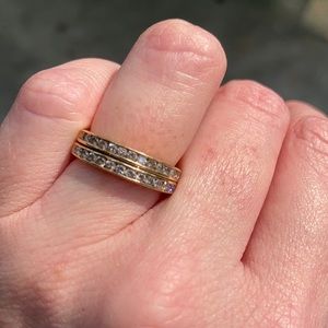 14k gold band. 1/2 carat diamonds.